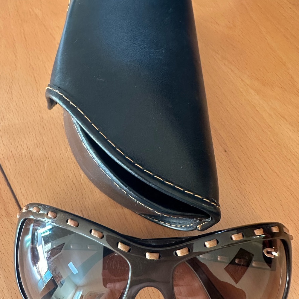 Sold - Salvatore Ferragamo Black Sunglasses with Brown Tint - Picture 8 of 12